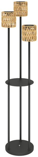 OUTSUNNY Solárna stojacia lampa RATAN 3 v boho štýle 37 x 144 cm