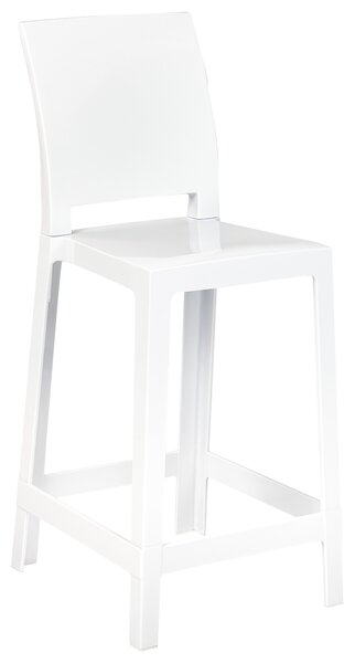 Súprava 2 barových stoličiek biela plastová 99 cm barové stoličky kuchyňa jedáleň
