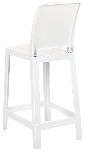 Súprava 2 barových stoličiek biela plastová 99 cm barové stoličky kuchyňa jedáleň