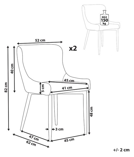 Sada 2 jedálenských stoličiek svetlobéžové čalúnené stoličky s čiernymi kovovými nohami jedáleň v štýle retro glamour