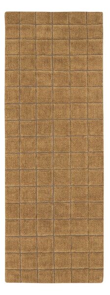 Okrovožltý ručne tkaný vlnený behúň 80x230 cm Mosaic Ochre – Lorena Canals