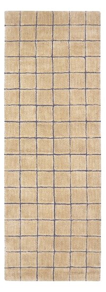 Ručne tkaný vlnený behúň jantárový 80x230 cm Mosaic Amber – Lorena Canals