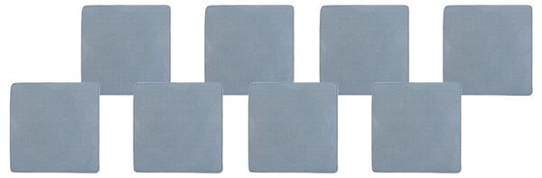 Sada 8 sedacích vankúšov na záhradné stoličky modrá polyester odolnosť voči vode šnúrky snímateľný poťah rustikálny štýl
