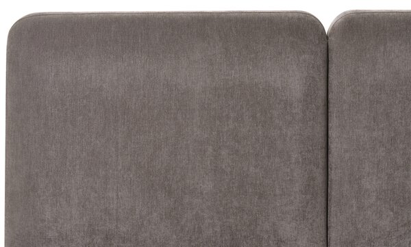 Posteľ s úložným priestorom sivobéžová 180 x 200 cm ženilkové čalúnenie elegantné čelo zdvíhací rošt