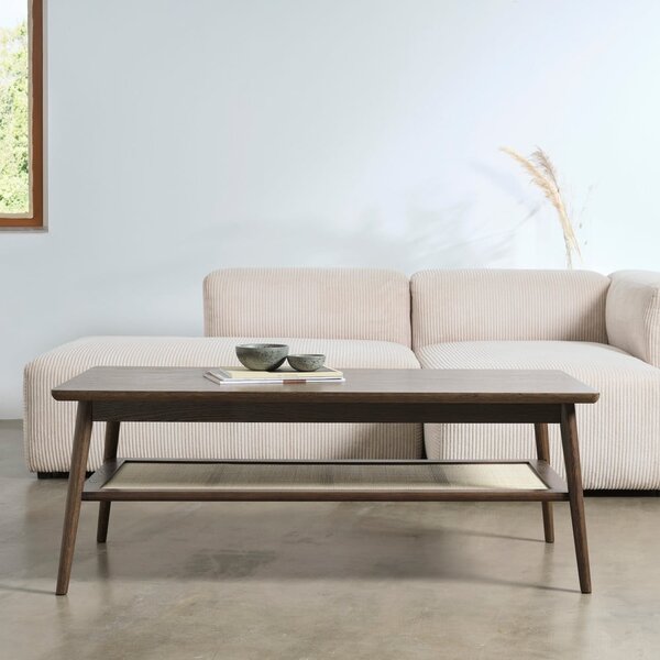 Hnedý konferenčný stolík s doskou v dubovom dekore 60x120 cm Barrali – Unique Furniture
