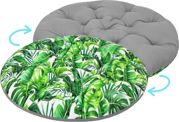MAXMAX Obojstranný vodeodolný sedací vankúš do závesného kresla 120 cm - Jungle zelený/sivý