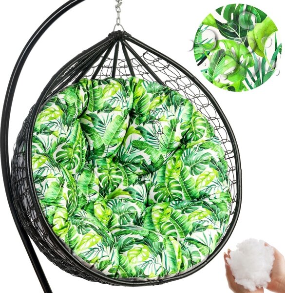 MAXMAX Obojstranný vodeodolný sedací vankúš do závesného kresla 120 cm - Jungle zelený/sivý