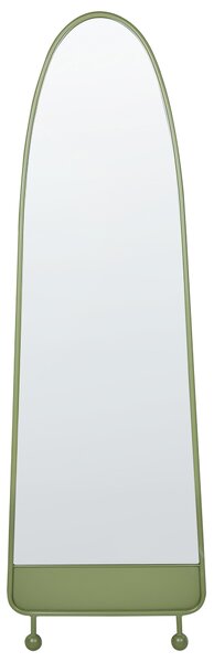 Nástenné zrkadlo zelené železo sklo 45 x 146 cm oválne závesné dekorácie moderný minimalistický štýl obývačka spálňa predsieň