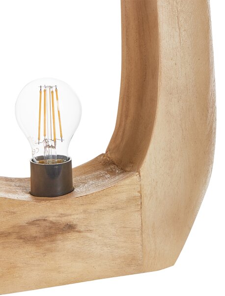Stolná lampa svetlohnedá mangové drevo otvorený dizajn obývacia izba spálňa moderný súčasný dizajn