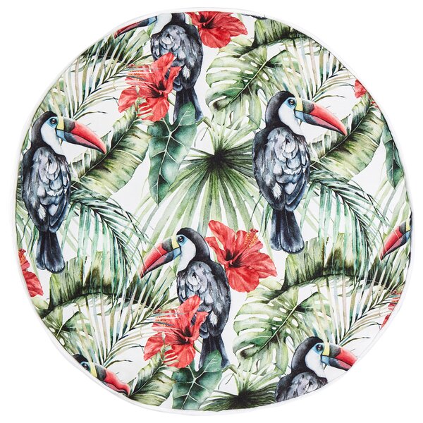 Sada 2 vonkajších vankúšov viacfarebná polyester ⌀ 40 cm okrúhla vzor tukanov záhrada terasa