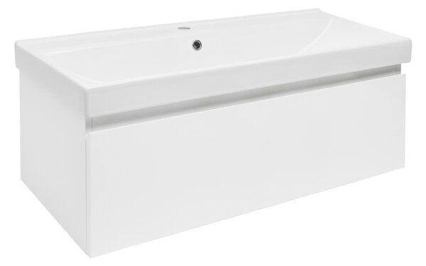 Kúpeľňová skrinka s umývadlom SAT B-Way 99x30x45 cm biely lesk BWAY100WU1
