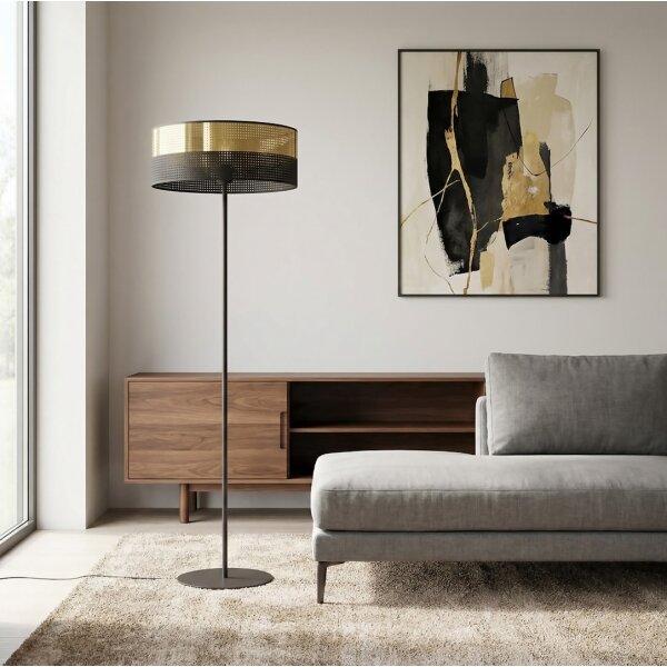 Stojacia lampa LUX 1xE27/15W/230V čierna/zlatá
