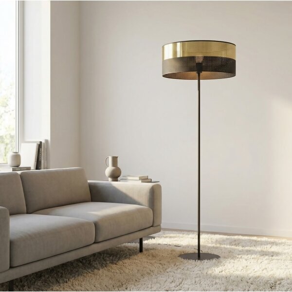 Stojacia lampa LUX 1xE27/15W/230V čierna/zlatá