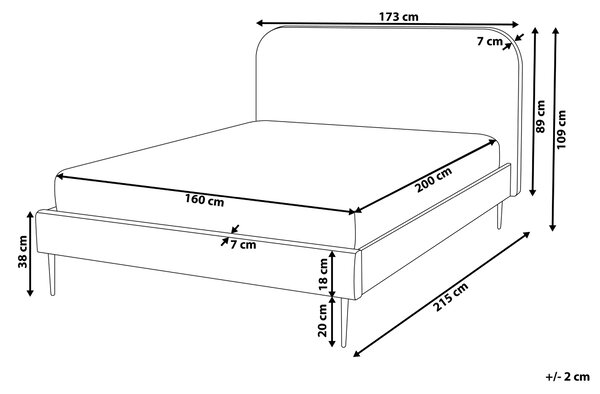 Posteľ zelená menčestrová 160 x 200 cm čalúnené čelo čierne nohy lamelový rošt minimalistický dizajn