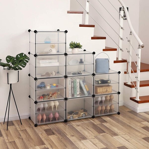SONGMICS Plastová variabilná polica 9 boxov 123 x 93 x 31 cm