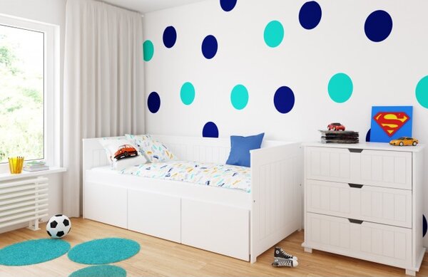 Raj posteli Detská posteľ HOMNES s 3 zásuvkami PW 200x90 cm biela