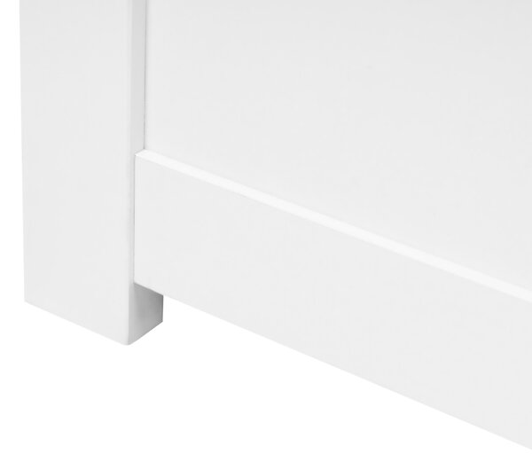 Rám postele bez čela biela 140 x 200 cm drevotrieska borovicové drevo melamín MDF úložné zásuvky škandinávsky štýl
