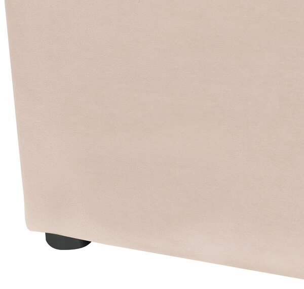 Posteľ s úložným priestorom béžová zamatové čalúnenie 140 x 200 cm prešívané čelo lamelový rošt glamour dizajn