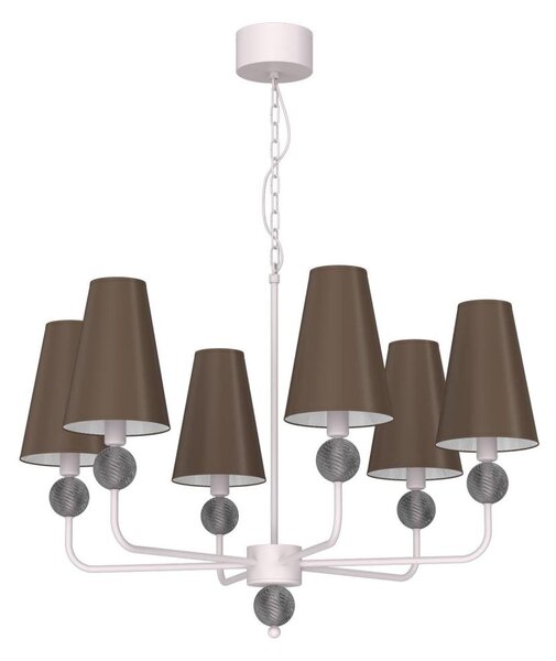 Luster na reťazi GRENADA 6xE14/15W/230V sivá