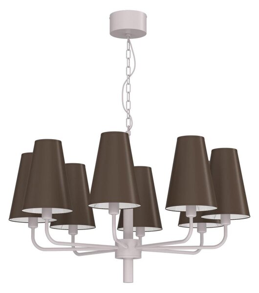 Luster na reťazi TORTOLA 8xE14/15W/230V hnedá/krémová