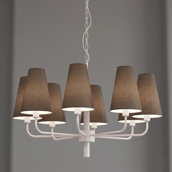Luster na reťazi TORTOLA 8xE14/15W/230V hnedá/krémová