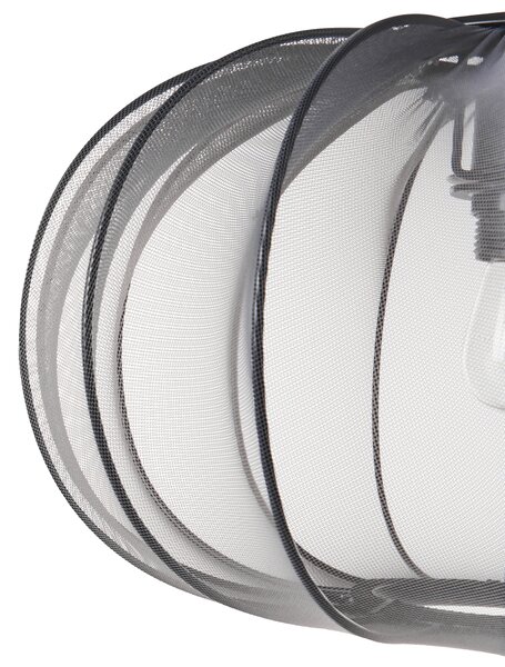 Závesná lampa čierna nylon látkové tienidlo osvetlenie moderný štýl obývacia izba
