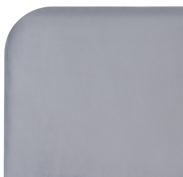 Posteľ sivá čalúnená zamatová 120 x 200 cm čalúnené čelo zlaté nohy lamelový rošt minimalistický dizajn