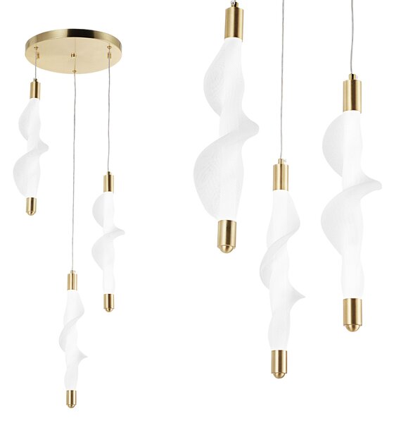 Toolight Moderné dizajnové LED osvetlenie G009-3CPR zlaté/biele