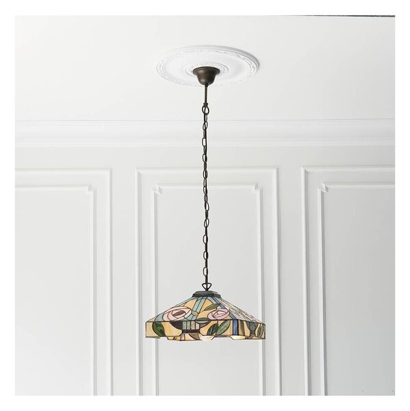 Endon 64385 - Luster na reťazi Tiffany WILLOW 1xE27/60W/230V priemer 35 cm