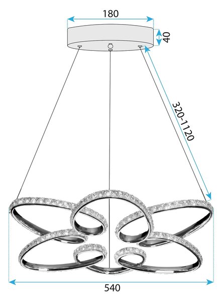 Toolight Závesné LED osvetlenie Urban B4 G001-CP zlaté
