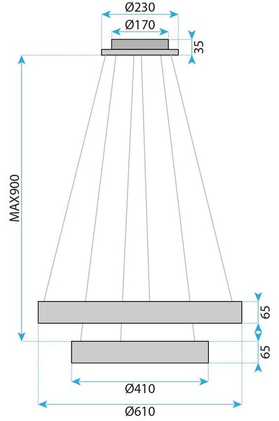 Toolight Závesné LED osvetlenie Urban B9 G043-2CP zlaté