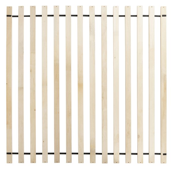 Posteľ svetlohnedá kaučukové drevo 180 x 200 cm rám postele s čelom lamelový rošt minimalistický rustikálny štýl