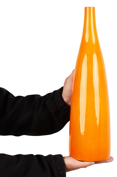 Dekoratívna váza oranžová terakotová 50 cm moderný štýl obývacia izba spálňa doplnky
