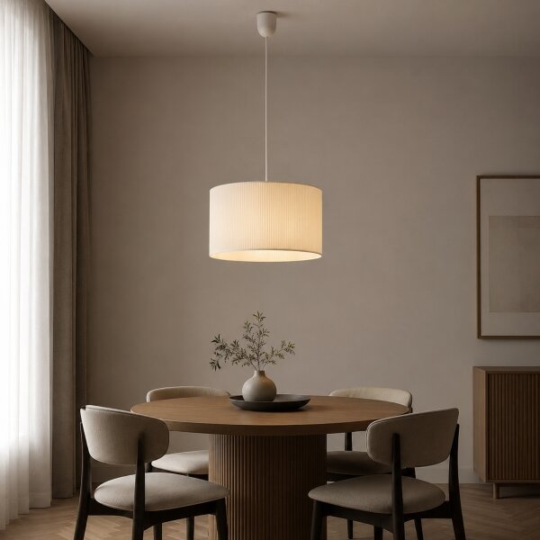 Závesný luster na lanku SIRJA PLISADO 1xE27/15W/230V priemer 35 cm krémový