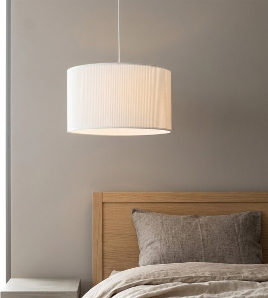 Luster na lanku SIRJA PLISADO 1xE27/15W/230V pr. 35 cm biela