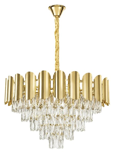 Toolight Krištáľové závesné osvetlenie SWE100-CP 60cm zlaté