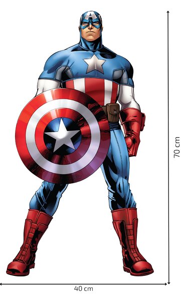 40x70cm Kapitán Amerika - textilná nálepka na stenu