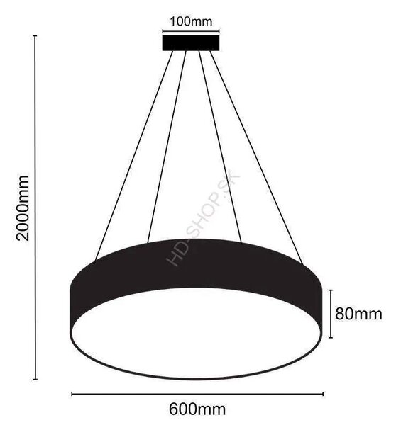 LED závesné svietidlo 35W 4000K čierne (LCL7121-H)