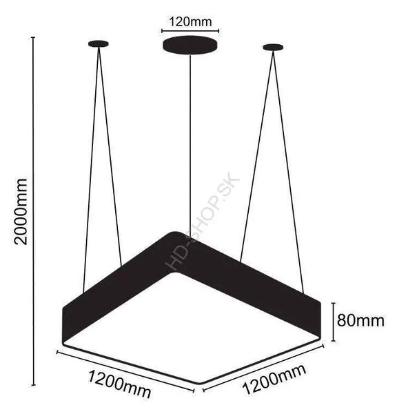 LED závesné svietidlo 240W 4000K čierne (LCL7224-H)