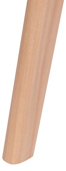 Sada 2 barových stoličiek svetlé drevo a béžová 85 cm plastové sedadlo k pultu kuchyňa jedáleň