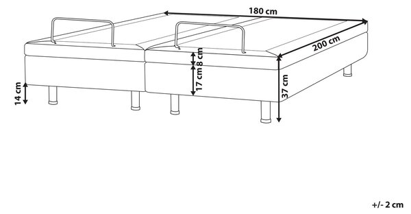 Polohovateľná posteľ krémová biela buklé čalúnenie 180 x 200 cm elektrické nastavenie s diaľkovým ovládaním rám postele bez čela