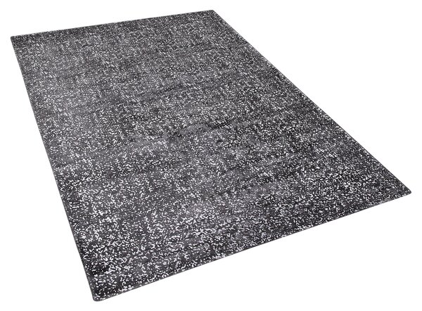 Koberec sivý so strieborným viskózový 140 x 200 cm moderný do obývacej izby a spálne