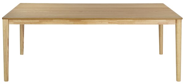 Jedálenský stôl prírodný jaseň MDF 200 x 100 cm nohy z kaučukového dreva dyhovaná doska prírodná povrchová úprava minimalistický štýl