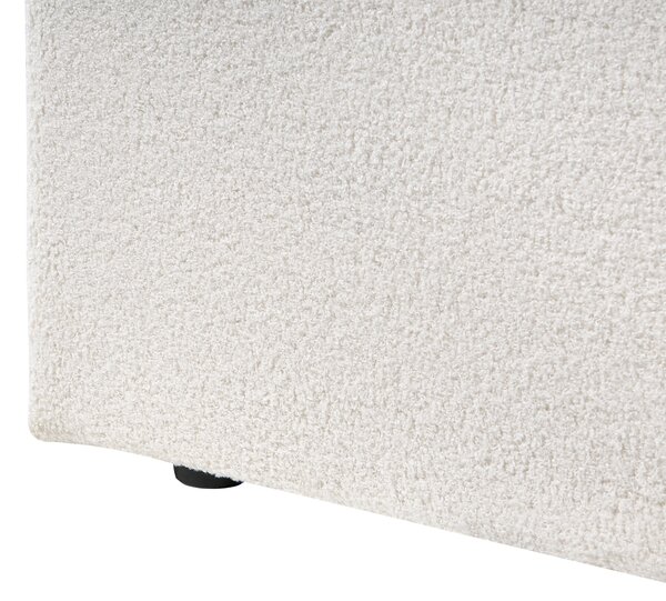 Posteľ s úložným priestorom krémová biela buklé čalúnenie 180 x 200 cm vysoké prešívané čelo nábytok do spálne