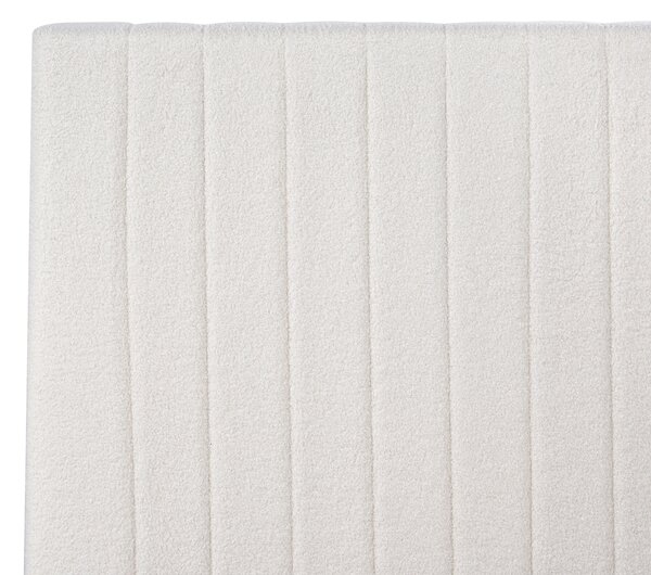 Posteľ s úložným priestorom krémová biela buklé čalúnenie 180 x 200 cm vysoké prešívané čelo nábytok do spálne
