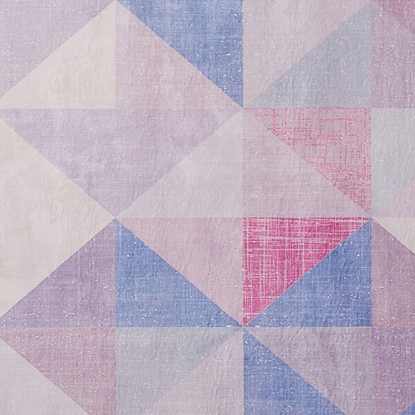 Koberec sivý a modrý 160 x 230 cm obdĺžnikový s geometrickým trojuholníkovým vzorom moderný