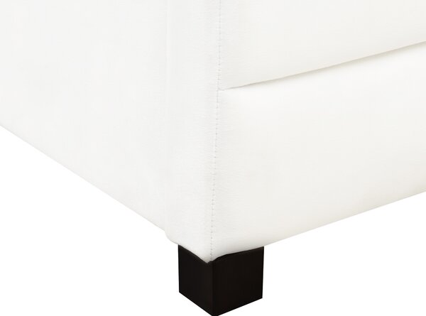 Posteľ krémová biela zamatové čalúnenie jednolôžko 90 x 200 cm lamelový rošt zásuvky úložný priestor moderný štýl