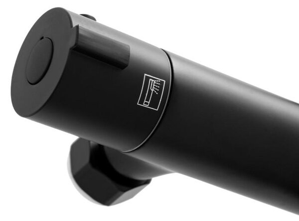 Erga Enza, sprchová súprava s termostatickou batériou a dažďovou hlavicou 20cm, čierna matná, ERG-YKA-BP.ENZA20-BLK