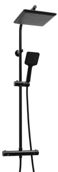 Erga Bodo Therm, sprchová súprava s termostatickou batériou a dažďovou hlavicou 23x23cm, čierna matná, ERG-YKA-BP.BODO-THERM-23-BLK
