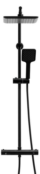 Erga Bodo Therm, sprchová súprava s termostatickou batériou a dažďovou hlavicou 23x23cm, čierna matná, ERG-YKA-BP.BODO-THERM-23-BLK